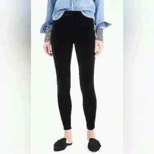 J.Crew Leggings Pants Womens Size Small Black Stretch Velvet Elastic Pull On